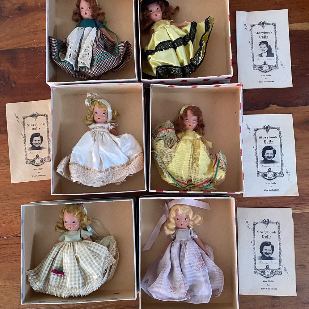 Lot of 6 New in box Vintage Nancy Ann Storybook Dolls 1940’s‎